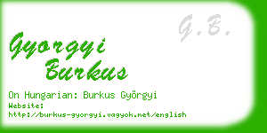 gyorgyi burkus business card