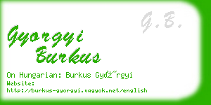 gyorgyi burkus business card